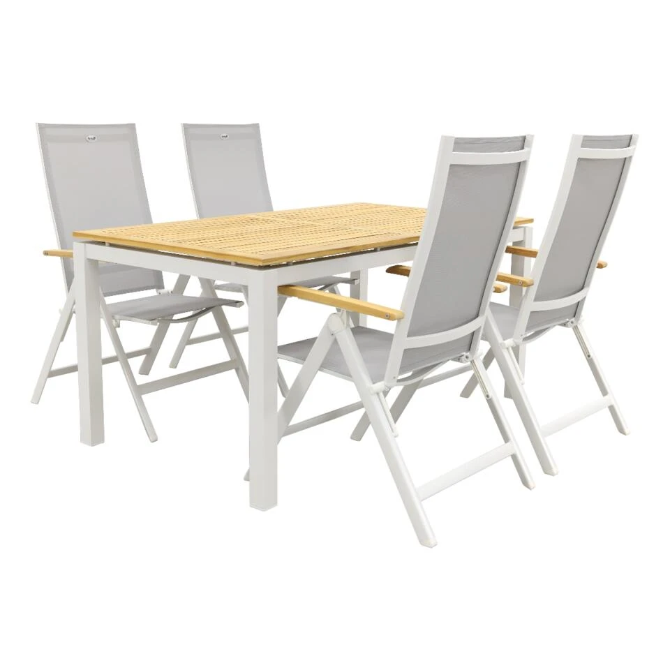 Hartman Napoli Teak Wit/Sonata 160 Cm. Tuinset - 5-delig 3 Hartman Napoli Teak Wit/Sonata 160 Cm. Tuinset - 5-delig