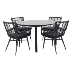 VDG Jasmine Black/Arezzo 130 Cm. Tuinset - 5-delig