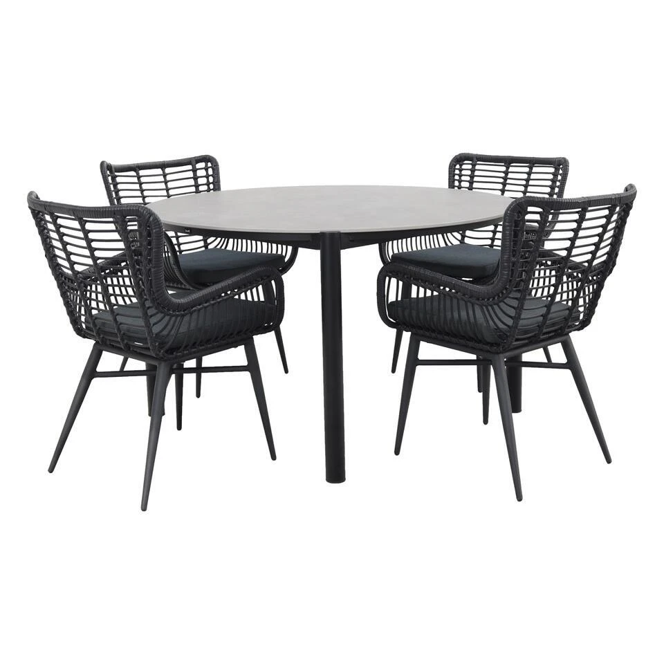 VDG Jasmine Black/Arezzo 130 Cm. Tuinset - 5-delig 3 VDG Jasmine Black/Arezzo 130 Cm. Tuinset - 5-delig