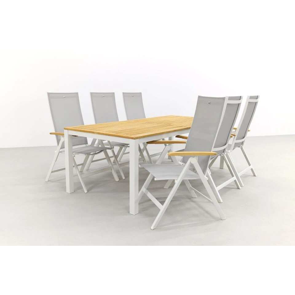 Hartman Napoli Teak Wit/Sonata 220 Cm. Tuinset - 7-delig 4 Hartman Napoli Teak Wit/Sonata 220 Cm. Tuinset - 7-delig - Afbeelding 2