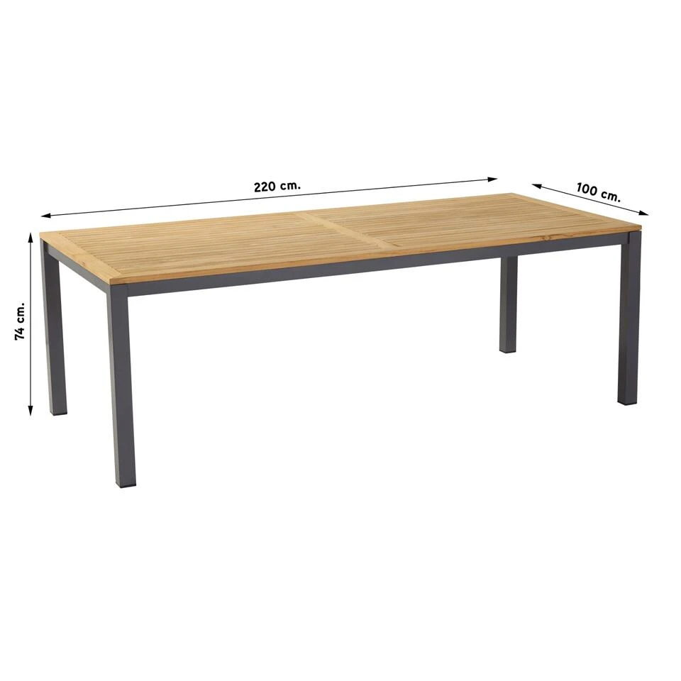 Hartman Sonata Tuintafel Teak – Antraciet 220 X 100 Cm 4 Hartman Sonata Tuintafel Teak – Antraciet 220 X 100 Cm - Afbeelding 2