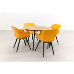 Hartman Sophie Studio Orange/Dave Teak 110 Cm. Tuinset - 5-delig