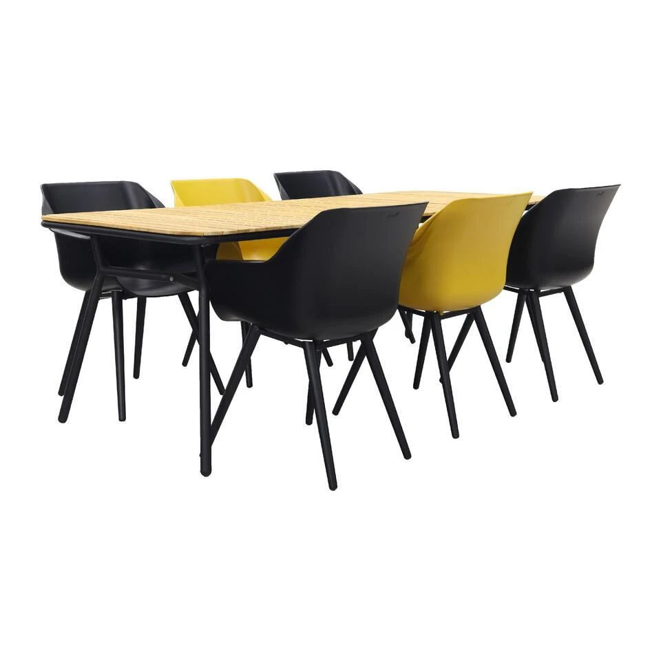 Hartman Sophie Studio Black&Yellow/Bella 220x95 Cm. - 7-delige Tuinset 3 Hartman Sophie Studio Black&Yellow/Bella 220x95 Cm. - 7-delige Tuinset