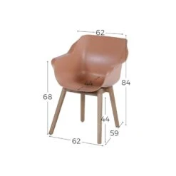 Set Van 2- Hartman Sophie Studio Diningstoel-Italian Terra- Teak Poot -Hartman 1000073141 0101