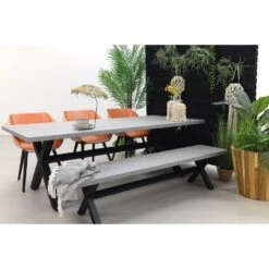 Hartman Sophie Studio Terra/Verona Black 220 Cm. Tuinset Met Bank - 5-delig -Hartman 1000077103 0102