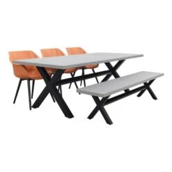 Hartman Sophie Studio Terra/Verona Black 220 Cm. Tuinset Met Bank - 5-delig