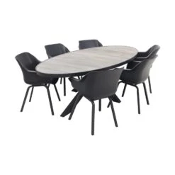 Hartman Sophie/Silva Houtlook 240x115 Cm. Ovale Tuinset - 7-delig